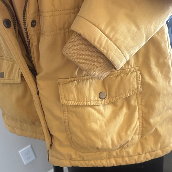 Mossimo Supply Co. Mustard Hooded Puffer Coat - Picture 3 of 6